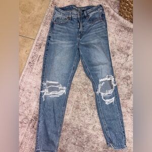 American Eagle Outfitters Ripped Blue Boyfriend Jeans
